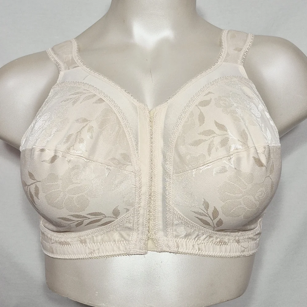 42DD Playtex 4695 18 Hour Comfort Strap Front Close Bra Light Beige NWOT